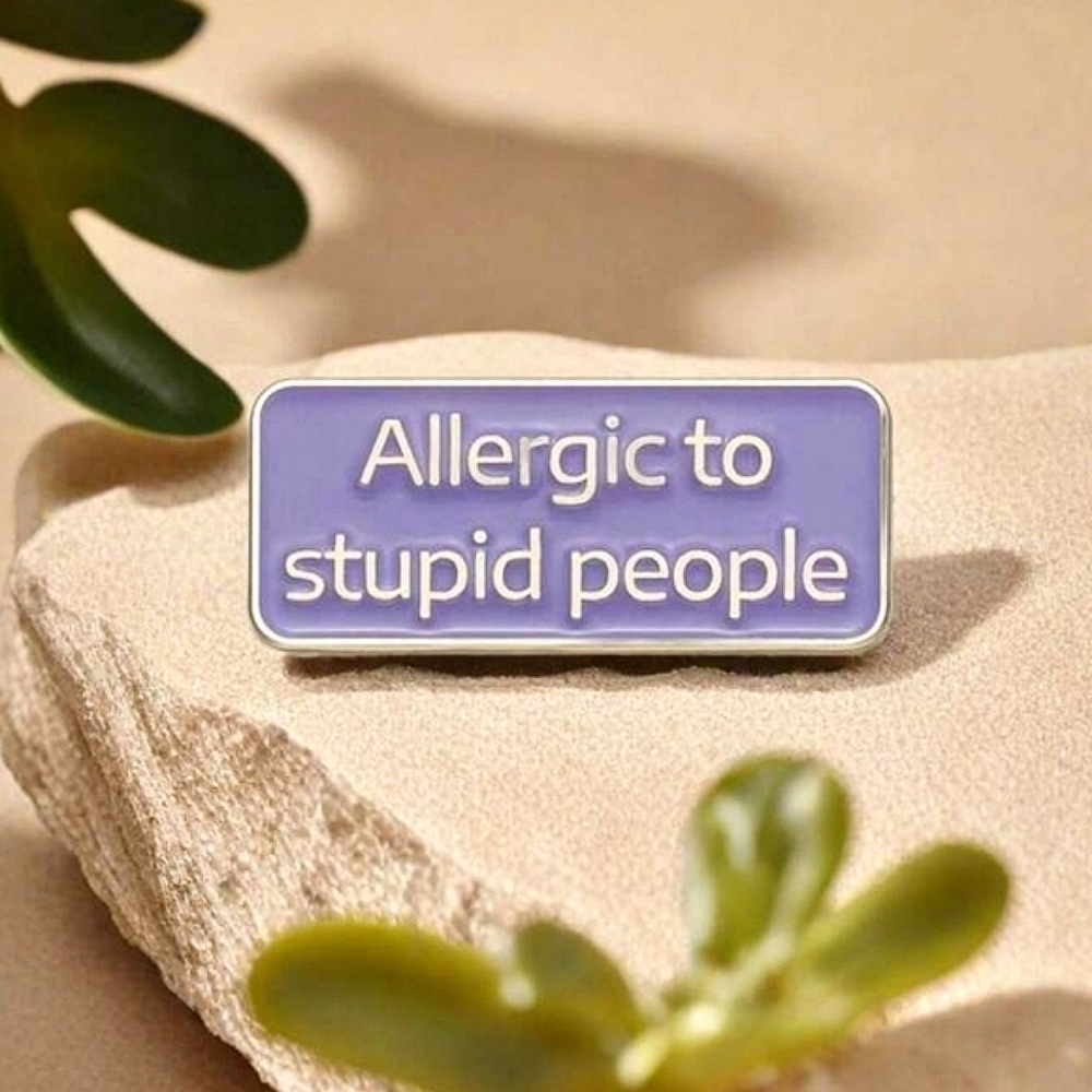 NEW‼️Purple Enamel Pin with Humorous Quote
